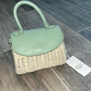 Primark Mint Green and Cream Woven Handbag